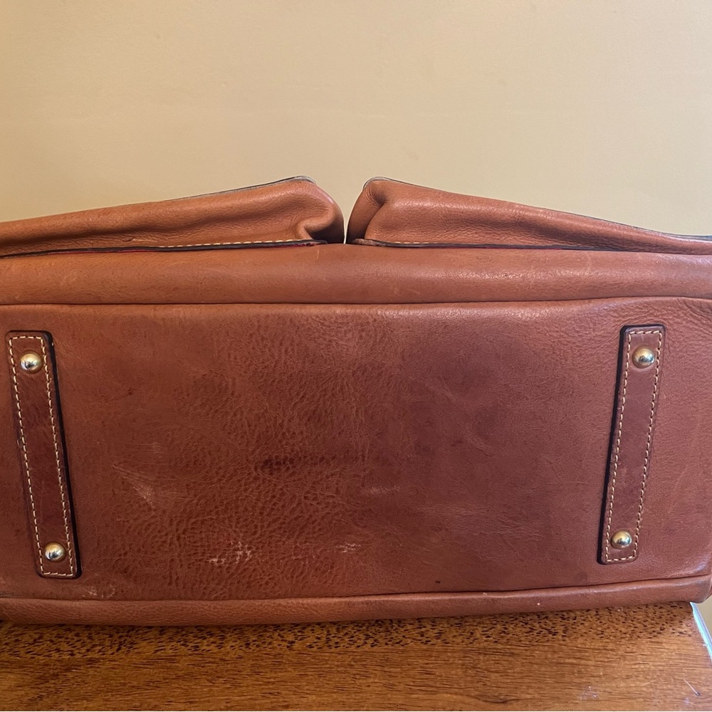 Dooney & Bourke Clayton Florentine leather satchel Natural Color Handbag Purse - Picture 9 of 9